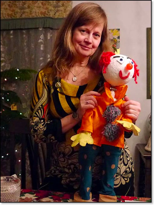 Laura and her clown Scarletto